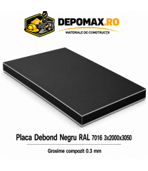 Placa BOND negru/negru 3mm, 2000x3050mm, aluminiu 0.3mm